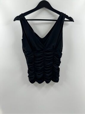 Express Black Ruched V-Neck Tank Top – Women's Small